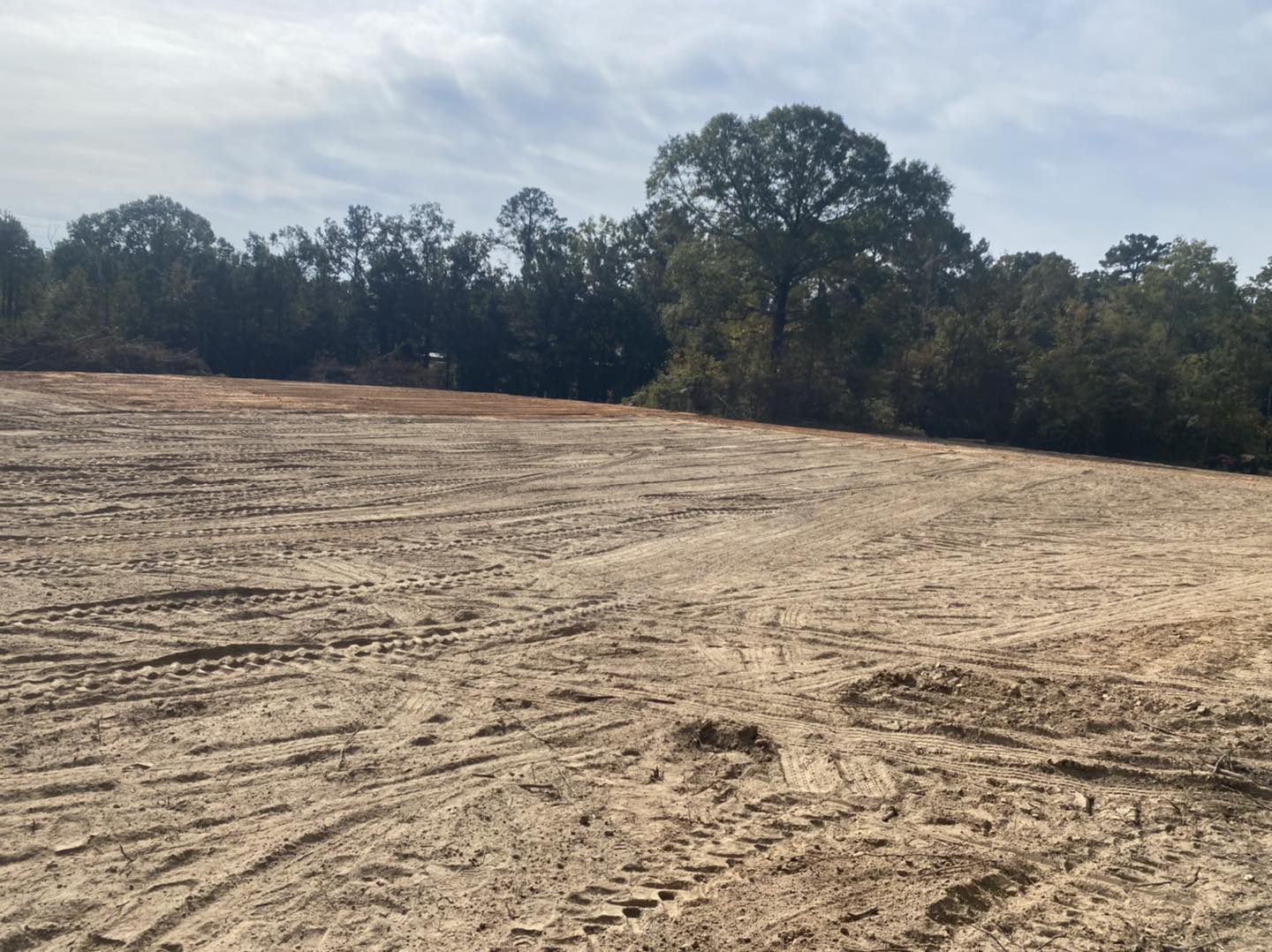 Land clearing machinery at work